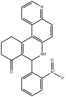 8-{2-nitrophenyl}-8,10,11,12-tetrahydrobenzo[a][4,7]phenanthrolin-9(7H)-one 结构式