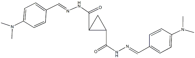 N'~1~,N'~2~-bis[4-(dimethylamino)benzylidene]-1,2-cyclopropanedicarbohydrazide 结构式