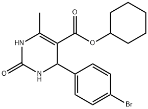 cyclohexyl 4-(4-bromophenyl)-6-methyl-2-oxo-1,2,3,4-tetrahydropyrimidine-5-carboxylate 结构式