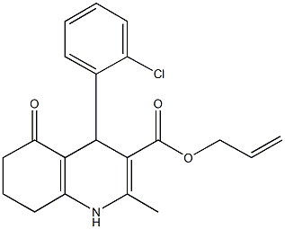 allyl 4-(2-chlorophenyl)-2-methyl-5-oxo-1,4,5,6,7,8-hexahydro-3-quinolinecarboxylate 结构式