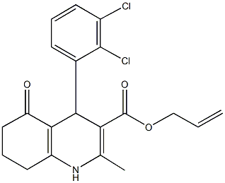 prop-2-enyl 4-(2,3-dichlorophenyl)-2-methyl-5-oxo-1,4,5,6,7,8-hexahydroquinoline-3-carboxylate 结构式
