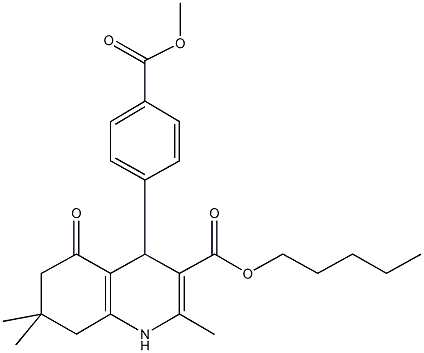 pentyl 4-[4-(methoxycarbonyl)phenyl]-2,7,7-trimethyl-5-oxo-1,4,5,6,7,8-hexahydro-3-quinolinecarboxylate 结构式