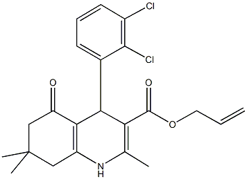 allyl 4-(2,3-dichlorophenyl)-2,7,7-trimethyl-5-oxo-1,4,5,6,7,8-hexahydro-3-quinolinecarboxylate 结构式