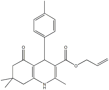 allyl 2,7,7-trimethyl-4-(4-methylphenyl)-5-oxo-1,4,5,6,7,8-hexahydro-3-quinolinecarboxylate 结构式