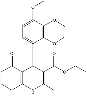 ethyl 2-methyl-5-oxo-4-[2,3,4-tris(methyloxy)phenyl]-1,4,5,6,7,8-hexahydroquinoline-3-carboxylate 结构式