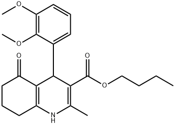 butyl 4-[2,3-bis(methyloxy)phenyl]-2-methyl-5-oxo-1,4,5,6,7,8-hexahydroquinoline-3-carboxylate 结构式