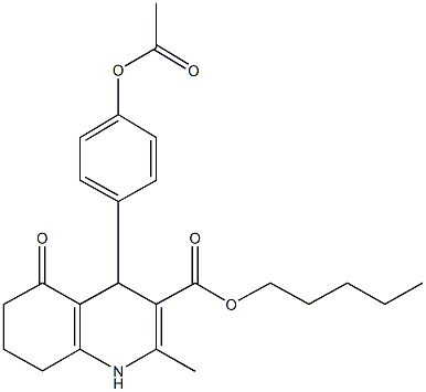 pentyl 4-[4-(acetyloxy)phenyl]-2-methyl-5-oxo-1,4,5,6,7,8-hexahydroquinoline-3-carboxylate 结构式