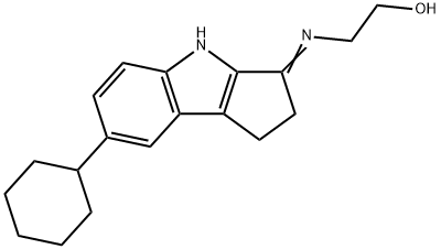 2-[(7-cyclohexyl-1,4-dihydrocyclopenta[b]indol-3(2H)-ylidene)amino]ethanol 结构式