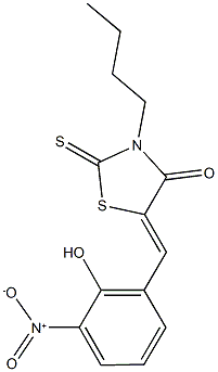 3-butyl-5-{2-hydroxy-3-nitrobenzylidene}-2-thioxo-1,3-thiazolidin-4-one 结构式