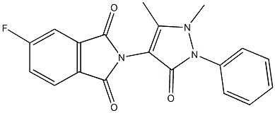 2-(1,5-dimethyl-3-oxo-2-phenyl-2,3-dihydro-1H-pyrazol-4-yl)-5-fluoro-1H-isoindole-1,3(2H)-dione 结构式