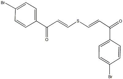 1-(4-bromophenyl)-3-{[3-(4-bromophenyl)-3-oxo-1-propenyl]sulfanyl}-2-propen-1-one 结构式