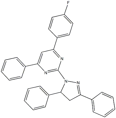 2-(3,5-diphenyl-4,5-dihydro-1H-pyrazol-1-yl)-4-(4-fluorophenyl)-6-phenylpyrimidine 结构式