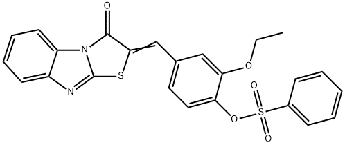 2-ethoxy-4-[(3-oxo[1,3]thiazolo[3,2-a]benzimidazol-2(3H)-ylidene)methyl]phenyl benzenesulfonate 结构式