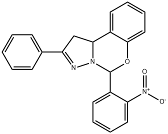 5-{2-nitrophenyl}-2-phenyl-1,10b-dihydropyrazolo[1,5-c][1,3]benzoxazine 结构式