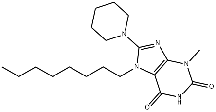 3-methyl-7-octyl-8-(1-piperidinyl)-3,7-dihydro-1H-purine-2,6-dione 结构式