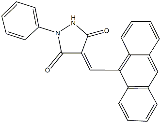 4-(9-anthrylmethylene)-1-phenyl-3,5-pyrazolidinedione 结构式