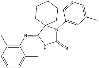 4-[(2,6-dimethylphenyl)imino]-1-(3-methylphenyl)-1,3-diazaspiro[4.5]decane-2-thione 结构式