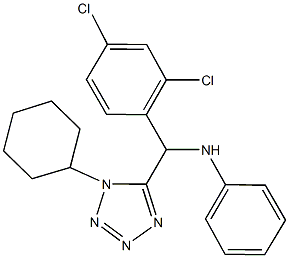 N-[(1-cyclohexyl-1H-tetraazol-5-yl)(2,4-dichlorophenyl)methyl]-N-phenylamine 结构式
