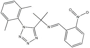 1-(2,6-dimethylphenyl)-5-[1-({2-nitrobenzylidene}amino)-1-methylethyl]-1H-tetraazole 结构式