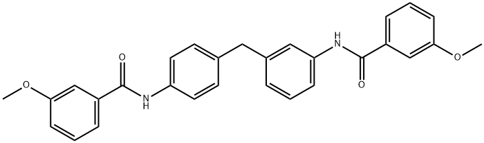 3-methoxy-N-(3-{4-[(3-methoxybenzoyl)amino]benzyl}phenyl)benzamide 结构式