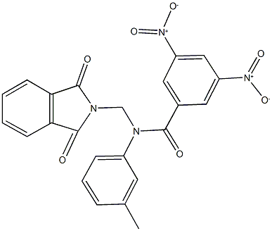 N-[(1,3-dioxo-1,3-dihydro-2H-isoindol-2-yl)methyl]-3,5-bisnitro-N-(3-methylphenyl)benzamide 结构式