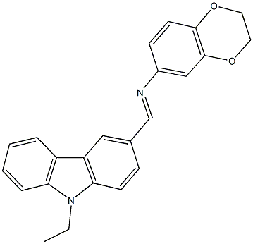 N-(2,3-dihydro-1,4-benzodioxin-6-yl)-N-[(9-ethyl-9H-carbazol-3-yl)methylene]amine 结构式