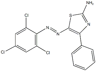 4-phenyl-5-[(2,4,6-trichlorophenyl)diazenyl]-1,3-thiazol-2-ylamine 结构式