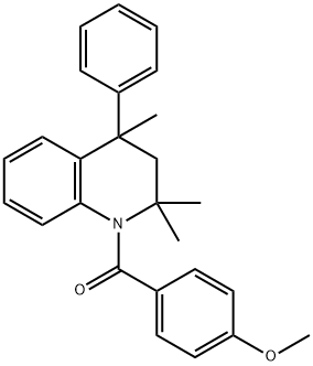 methyl 4-[(2,2,4-trimethyl-4-phenyl-3,4-dihydro-1(2H)-quinolinyl)carbonyl]phenyl ether 结构式