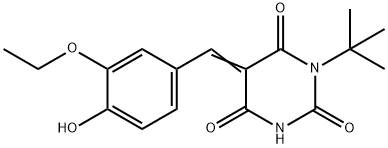1-tert-butyl-5-(3-ethoxy-4-hydroxybenzylidene)-2,4,6(1H,3H,5H)-pyrimidinetrione 结构式
