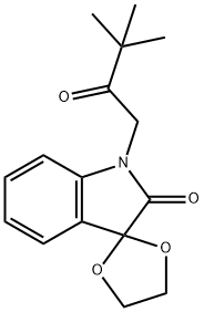 1'-(3,3-dimethyl-2-oxobutyl)-1',3'-dihydrospiro[1,3-dioxolane-2,3'-(2'H)-indole]-2'-one 结构式