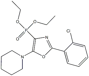 diethyl 2-(2-chlorophenyl)-5-(1-piperidinyl)-1,3-oxazol-4-ylphosphonate 结构式