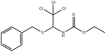 ethyl 1-(benzylsulfanyl)-2,2,2-trichloroethylcarbamate 结构式