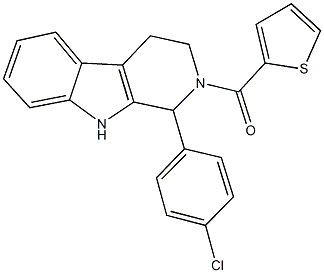 1-(4-chlorophenyl)-2-(2-thienylcarbonyl)-2,3,4,9-tetrahydro-1H-beta-carboline 结构式