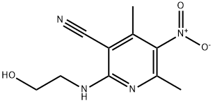 2-[(2-hydroxyethyl)amino]-5-nitro-4,6-dimethylnicotinonitrile 结构式