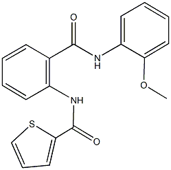 N-{2-[(2-methoxyanilino)carbonyl]phenyl}-2-thiophenecarboxamide 结构式