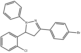 3-(4-bromophenyl)-5-(2-chlorophenyl)-1-phenyl-4,5-dihydro-1H-pyrazole 结构式