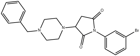 3-(4-benzyl-1-piperazinyl)-1-(3-bromophenyl)-2,5-pyrrolidinedione 结构式