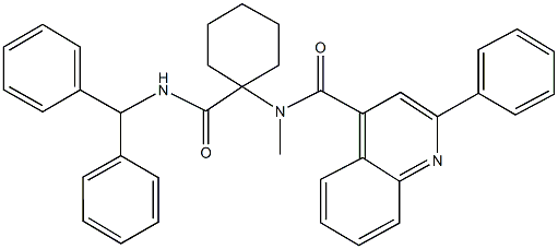 N-{1-[(benzhydrylamino)carbonyl]cyclohexyl}-N-methyl-2-phenyl-4-quinolinecarboxamide 结构式