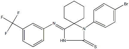 1-(4-bromophenyl)-4-{[3-(trifluoromethyl)phenyl]imino}-1,3-diazaspiro[4.5]decane-2-thione 结构式