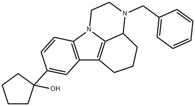 1-(3-benzyl-2,3,3a,4,5,6-hexahydro-1H-pyrazino[3,2,1-jk]carbazol-8-yl)cyclopentanol 结构式