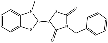 3-benzyl-5-(3-methyl-1,3-benzothiazol-2(3H)-ylidene)-1,3-thiazolidine-2,4-dione 结构式