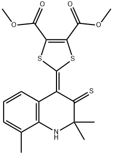 dimethyl 2-(2,2,8-trimethyl-3-thioxo-2,3-dihydro-4(1H)-quinolinylidene)-1,3-dithiole-4,5-dicarboxylate 结构式