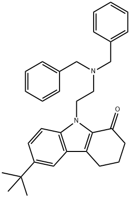 6-tert-butyl-9-[2-(dibenzylamino)ethyl]-2,3,4,9-tetrahydro-1H-carbazol-1-one 结构式