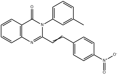 2-(2-{4-nitrophenyl}vinyl)-3-(3-methylphenyl)-4(3H)-quinazolinone 结构式