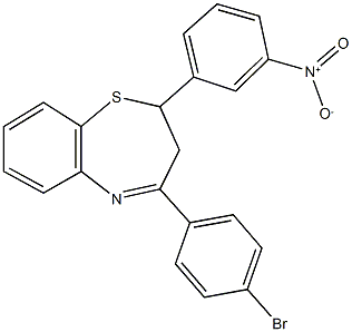 4-(4-bromophenyl)-2-{3-nitrophenyl}-2,3-dihydro-1,5-benzothiazepine 结构式