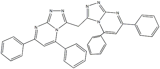 3-[(5,7-diphenyl[1,2,4]triazolo[4,3-a]pyrimidin-3-yl)methyl]-5,7-diphenyl[1,2,4]triazolo[4,3-a]pyrimidine 结构式