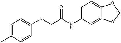 N-(1,3-benzodioxol-5-yl)-2-(4-methylphenoxy)acetamide 结构式