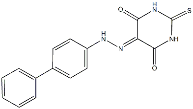 2-thioxodihydro-4,5,6(1H)-pyrimidinetrione 5-([1,1'-biphenyl]-4-ylhydrazone) 结构式