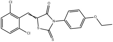 5-(2,6-dichlorobenzylidene)-3-(4-ethoxyphenyl)-2-thioxo-1,3-thiazolidin-4-one 结构式