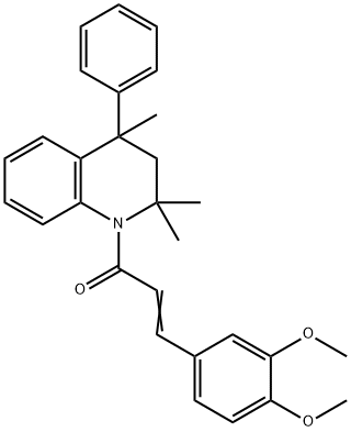 1-[3-(3,4-dimethoxyphenyl)acryloyl]-2,2,4-trimethyl-4-phenyl-1,2,3,4-tetrahydroquinoline 结构式